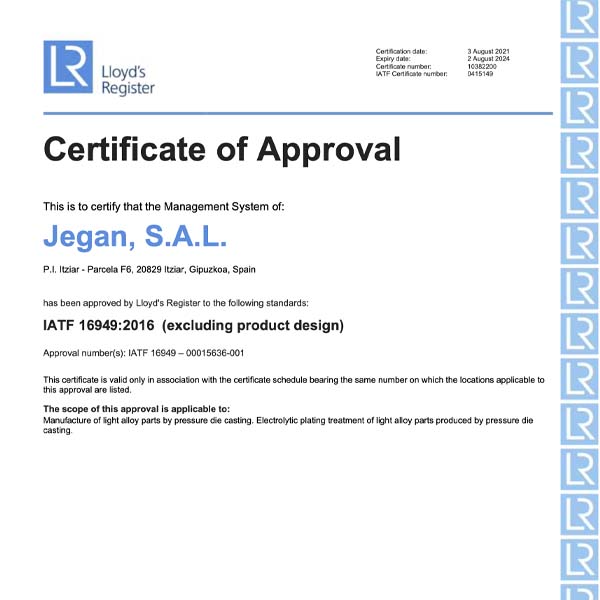 JEGAN: IATF 16949 (2016)