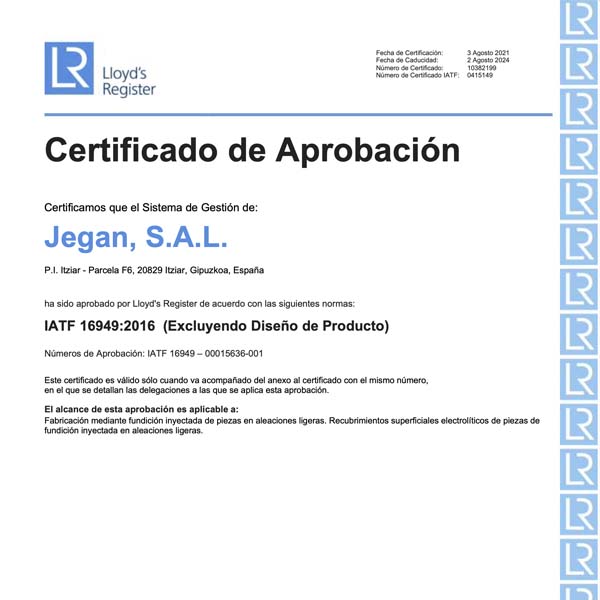 JEGAN: IATF 16949 (2016)