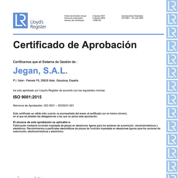 JEGAN: ISO 9001